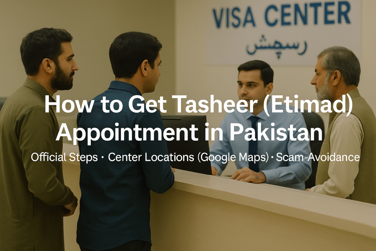 How to Get a Tasheer Appointment for Saudi Visas in Pakistan — With Official Website Links, Document-Requirements Checker, and Anti-Fraud Tips