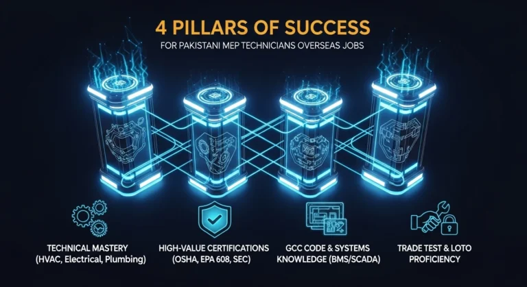 7 Strategic Keys: How Pakistani MEP Technicians Can Brilliantly Secure Overseas Jobs in Saudi Arabia and UAE 2 Pakistani MEP Technicians