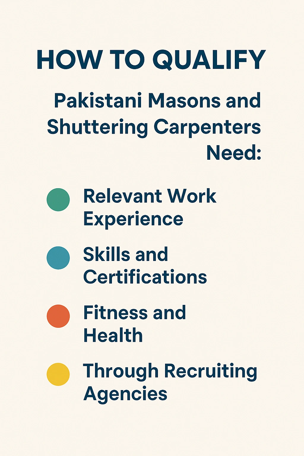 Overseas Jobs for Pakistani Masons and Shuttering Carpenters – How to Qualify 2 overseas jobs for Pakistani masons