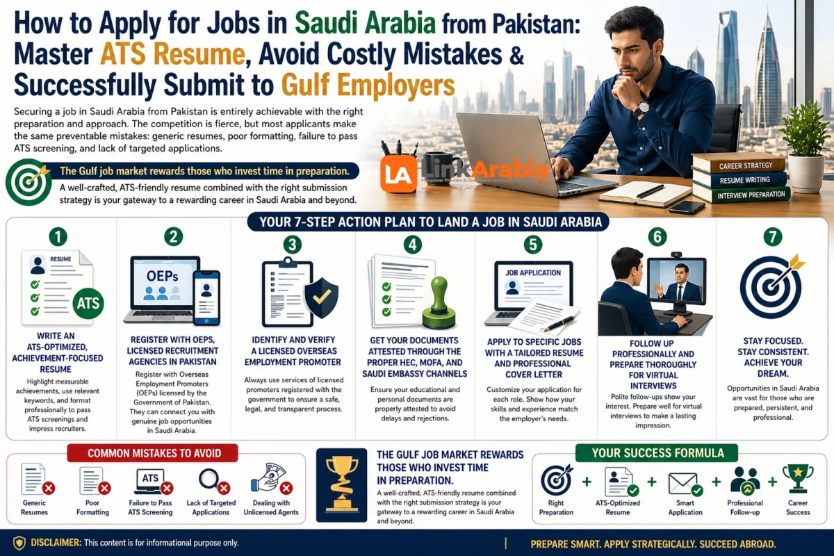how to apply for jobs in Saudi Arabia from Pakistan