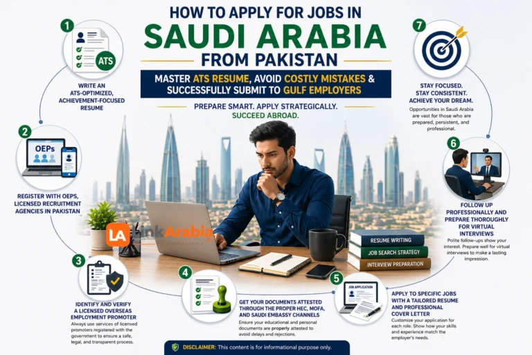 how to apply for jobs in Saudi Arabia from Pakistan
